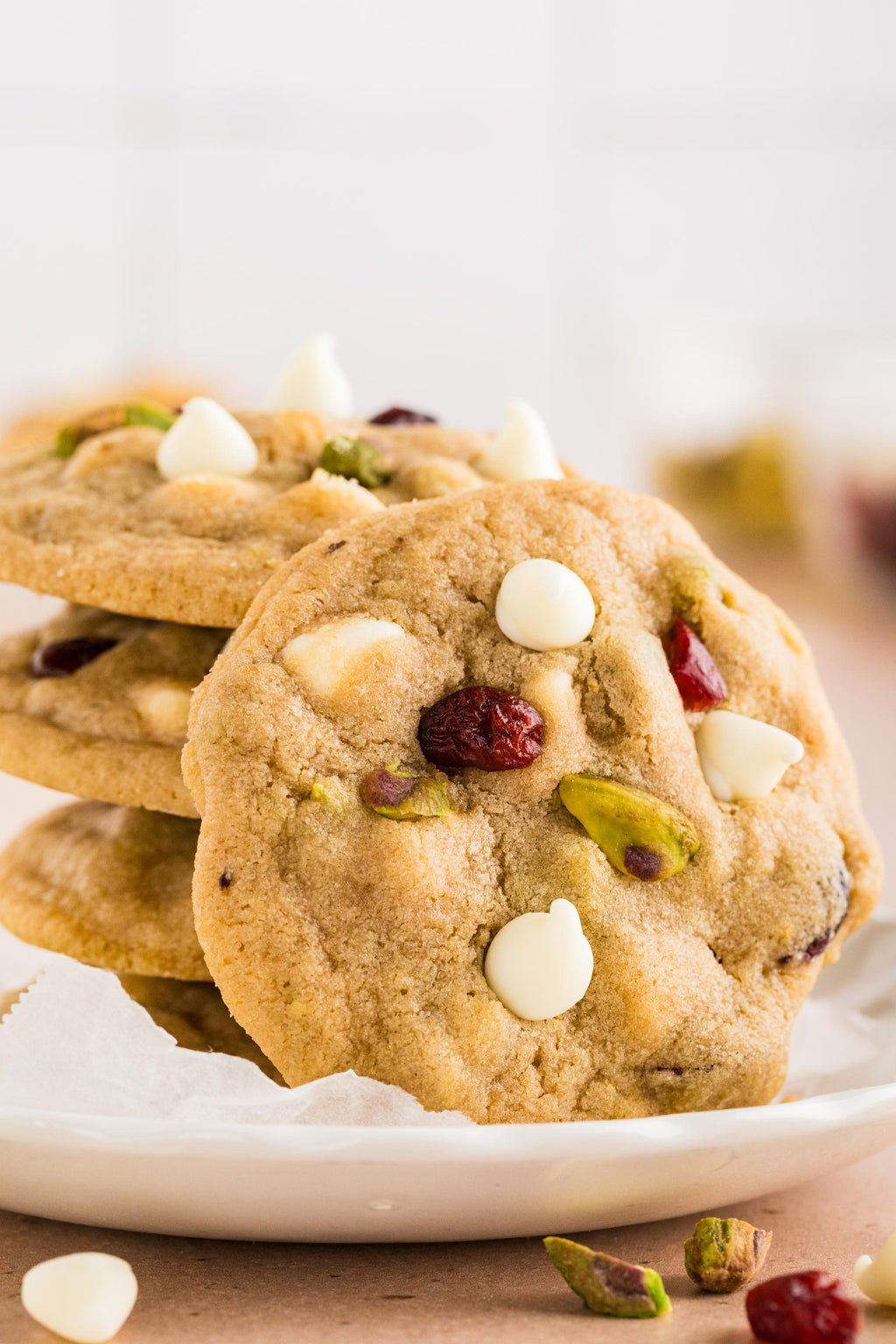 White Chocolate Cranberry Pistachio Cookies