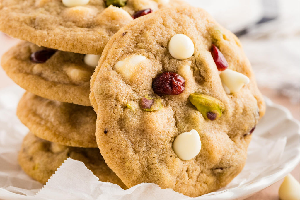 White Chocolate Cranberry Pistachio Cookies