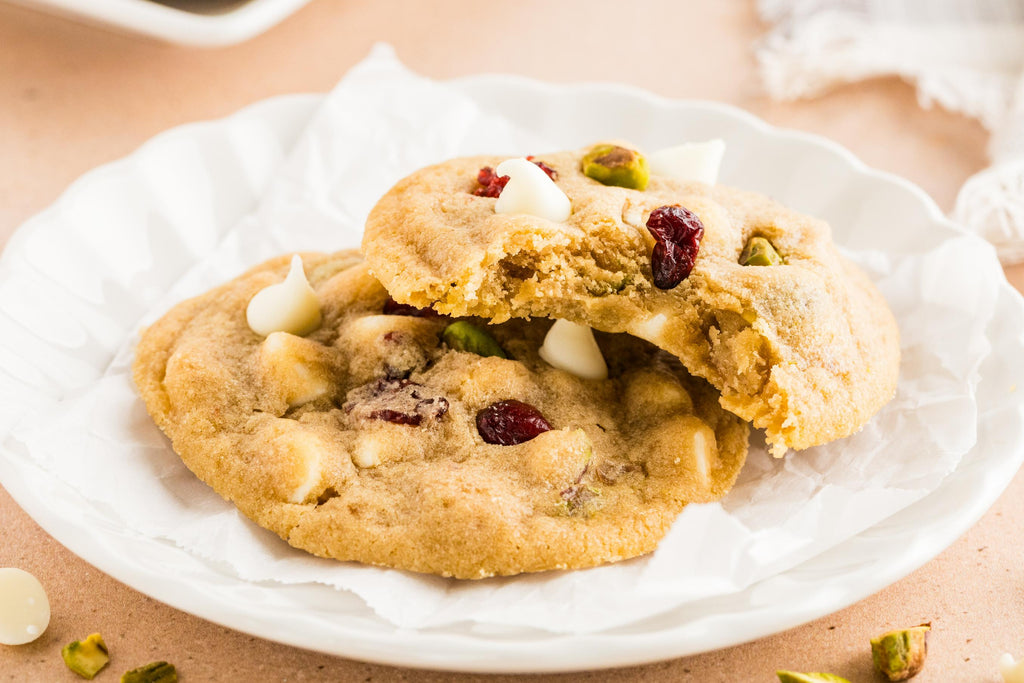 White Chocolate Cranberry Pistachio Cookies