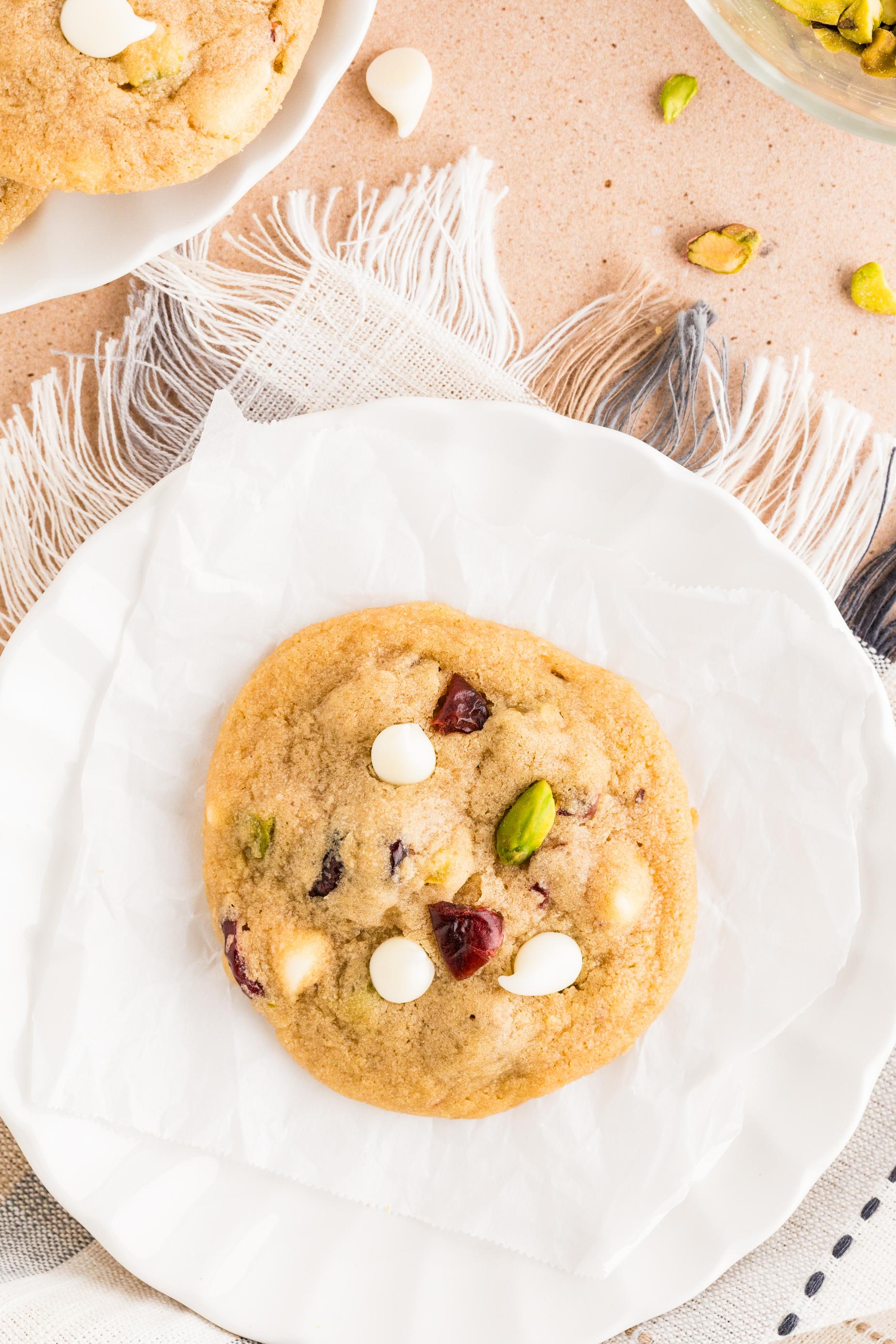 White Chocolate Cranberry Pistachio Cookies